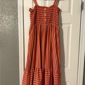 Boutique dusty Orange Striped Dress